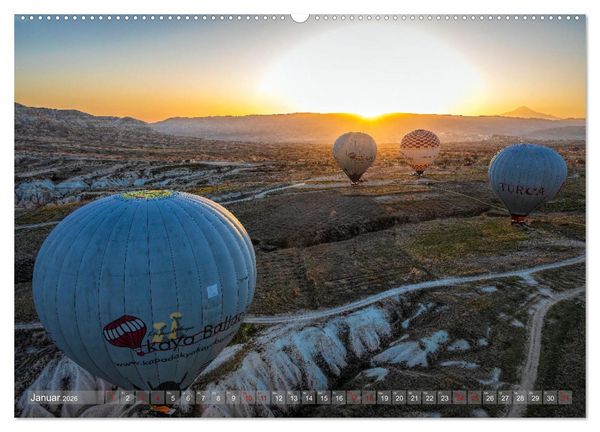 Produktbild: Hei&szlig;luftballons Die sanften Riesen (hochwertiger Premium Wandkalender 2026 DIN A2 quer), Kunstdruck in Hochglanz