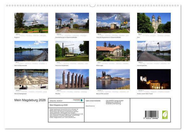 Produktbild: Mein Magdeburg 2026 (hochwertiger Premium Wandkalender 2026 DIN A2 quer), Kunstdruck in Hochglanz