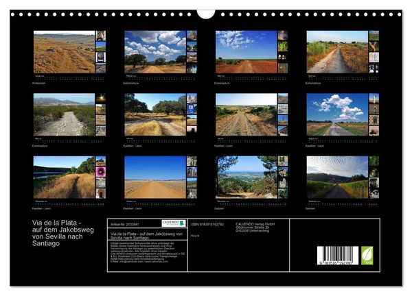 Produktbild: Via de la Plata - auf dem Jakobsweg von Sevilla nach Santiago (Wandkalender 2026 DIN A3 quer), CALVENDO Monatskalender
