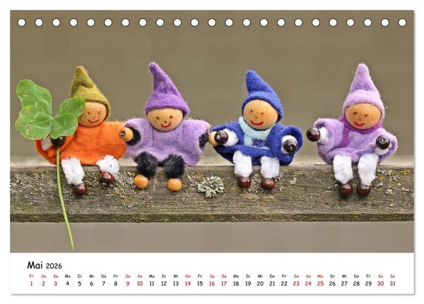 Produktbild: Die Abenteuer der vier kleinen Wichtel (Tischkalender 2026 DIN A5 quer), CALVENDO Monatskalender