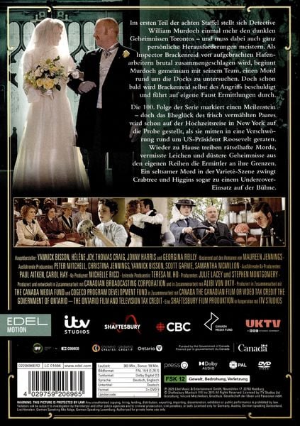 Produktbild: Murdoch Mysteries - Staffel 8 - Teil 1 [3 DVDs]