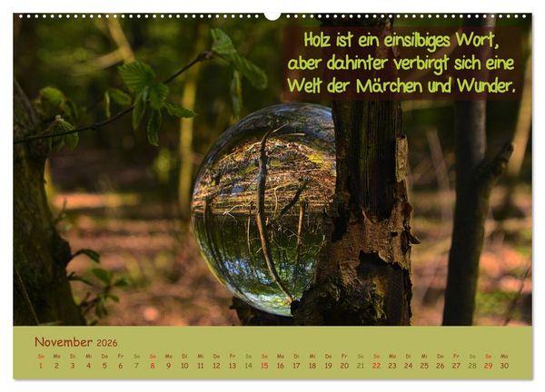 Produktbild: Wunderbare Waldkugeln (hochwertiger Premium Wandkalender 2026 DIN A2 quer), Kunstdruck in Hochglanz