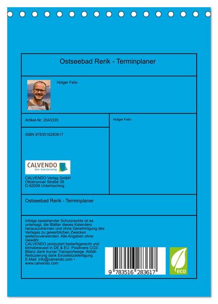 Produktbild: Ostseebad Rerik - Terminplaner (Tischkalender 2026 DIN A5 hoch), CALVENDO Monatskalender