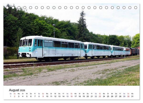 Produktbild: Eisenbahnen auf Usedom (Tischkalender 2026 DIN A5 quer), CALVENDO Monatskalender