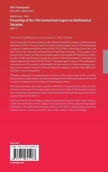 Produktbild: Proceedings of the 13th International Congress on Mathematical Education