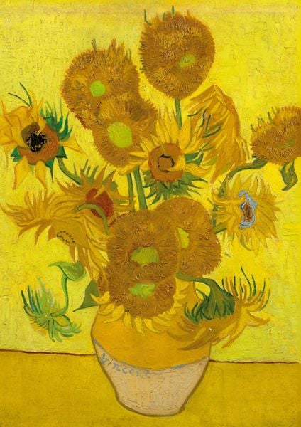 Produktbild: Notizbuch A4 blanko - Hardcover Motiv Sonnenblumen Vincent van Gogh - 100 Seiten - Papier