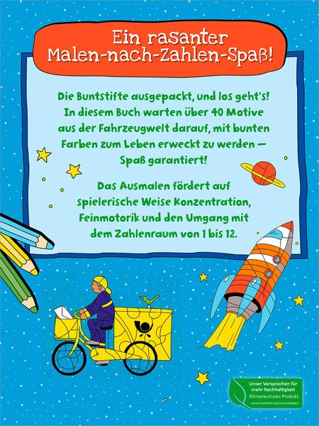 Produktbild: Mein dickes Malen-nach-Zahlen-Buch &ndash; Fahrzeuge