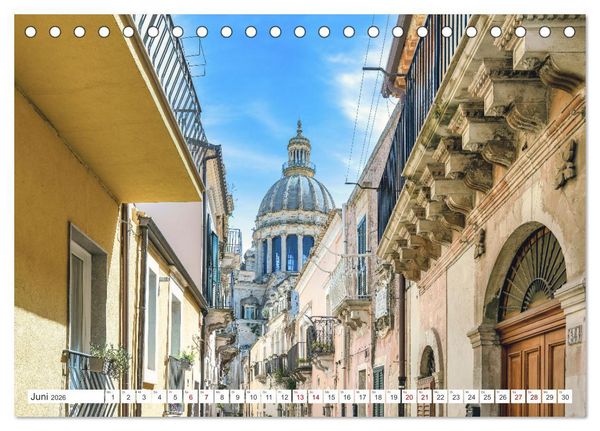Produktbild: Sizilien - Sp&auml;tbarocke Pracht im Val di Noto (Tischkalender 2026 DIN A5 quer), CALVENDO Monatskalender
