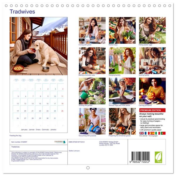 Produktbild: Tradwives (Wall Calendar 2026 12 &times; 12 Inch) CALVENDO 12 Month Wall Calendar