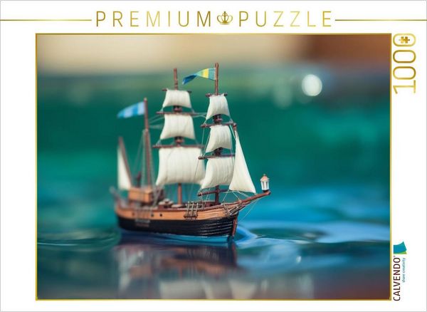CALVENDO Puzzle Reise in Miniatur mit dem Segelschiff | 1000 Teile Lege-Größe 64x48cm Foto-Puzzle für glückliche Stunden