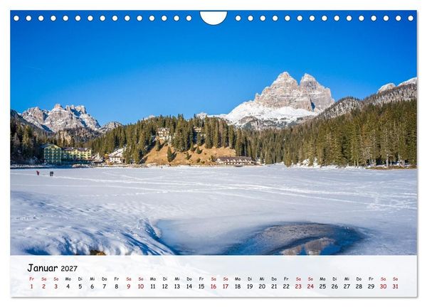 Produktbild: Drei Zinnen-Wanderung: Vom Misurinasee bis nach oben zum Rienzplateau (Wandkalender 2027 DIN A4 quer), CALVENDO Monatskalender