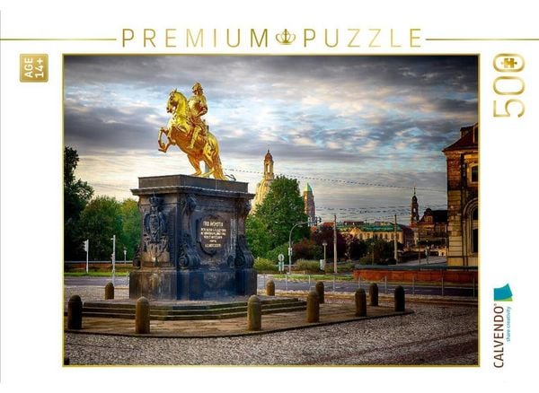 "CALVENDO Puzzle Denkmal ""Goldener Reiter"" Dresden | 500 Teile Lege-Größe 48 × 36 cm Foto-Puzzle für Erwachsene"