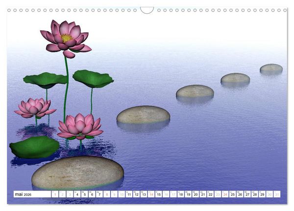 Produktbild: LOTUS M&Eacute;DITATIFS (Calendrier mural 2026 DIN A3 vertical), CALVENDO calendrier mensuel