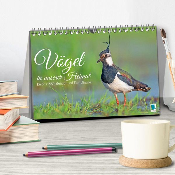 Produktbild: V&ouml;gel in unserer Heimat: Kiebitz, Wiedehopf und Turteltaube (Tischkalender 2026 DIN A5 quer), CALVENDO Monatskalender