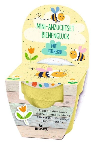 Produktbild: Mini-Anzuchtset mit Stickern Fr&uuml;hlingswiese