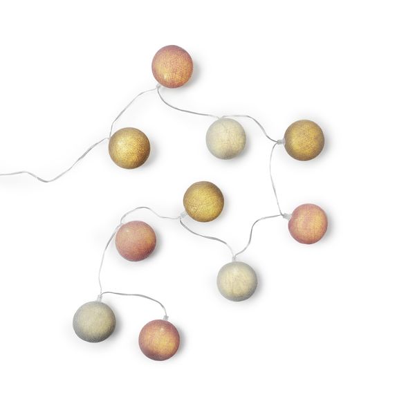 10er LED-Kette mit Cottonballs