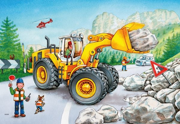 Produktbild: Puzzle Ravensburger Bagger und Waldtraktor 2 X 24 Teile