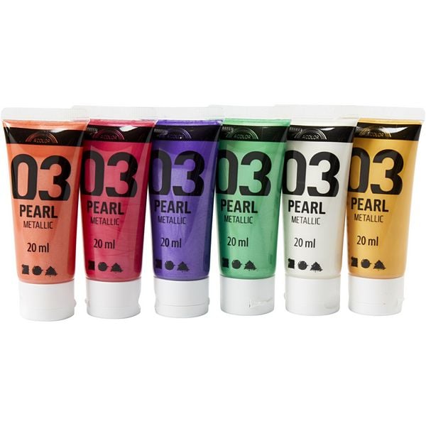 Produktbild: Creativ Company Acrylfarbe Metallic, Metallic, Zus&auml;tzliche Farben, 6x20 ml