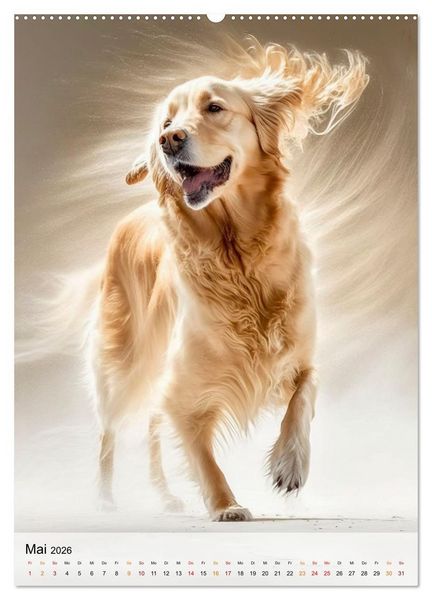 Produktbild: Golden Retriever - ein Hund f&uuml;r die Familie (Wandkalender 2026 DIN A2 hoch), CALVENDO Monatskalender