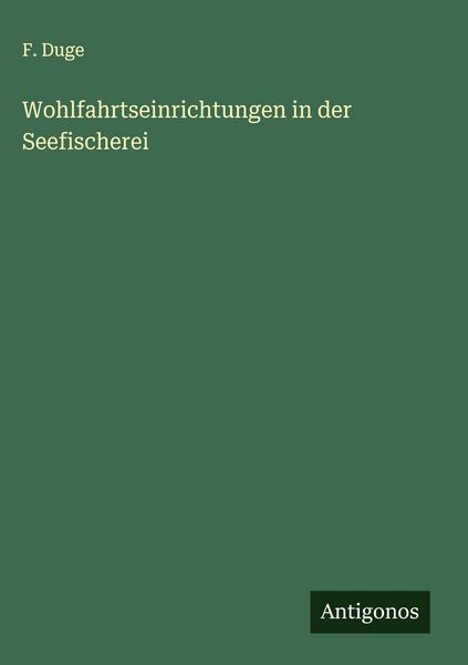 Produktbild: Wohlfahrtseinrichtungen in der Seefischerei
