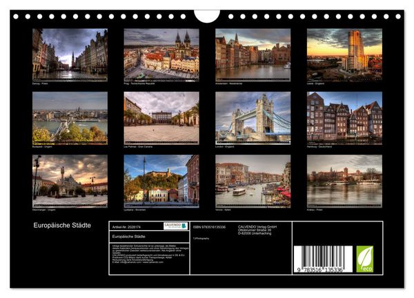 Produktbild: Europ&auml;ische St&auml;dte (Wandkalender 2026 DIN A4 quer), CALVENDO Monatskalender