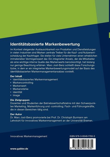 Produktbild: Identit&auml;tsbasierte Markenbewertung