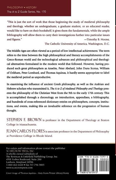 Produktbild: A to Z of Medieval Philosophy and Theology