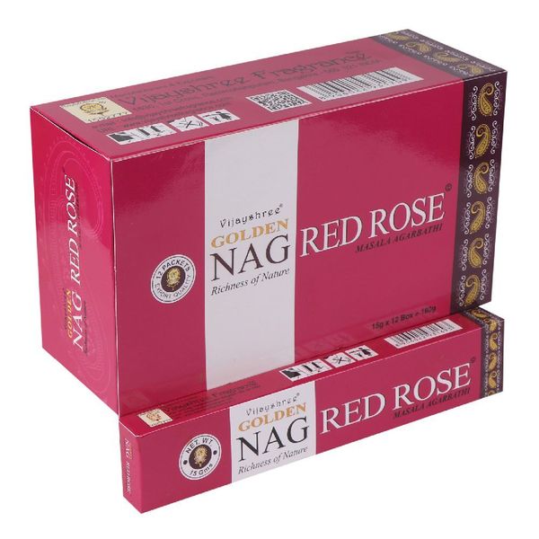 Produktbild: R&auml;ucherst&auml;bchen Vijayshree "Golden Nag Red Rose" 15gr.