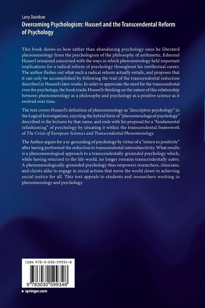 Produktbild: Overcoming Psychologism: Husserl and the Transcendental Reform of Psychology
