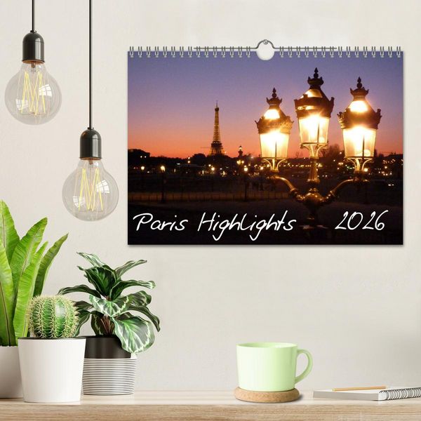 Produktbild: Paris Highlights Wandkalender 2026 DIN A3 quer (Wandkalender 2026 DIN A4 quer), CALVENDO Monatskalender