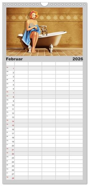 Produktbild: Familienplaner 2026 - Pin-Up Girls im Retro Style by Mausopardia mit 5 Spalten (Wandkalender, 21 x 45 cm) CALVENDO