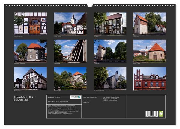 Produktbild: SALZKOTTEN - S&auml;lzerstadt (Wandkalender 2026 DIN A2 quer), CALVENDO Monatskalender