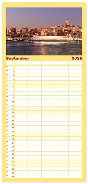 Produktbild: Familienplaner 2026 - Istanbul - Lebendige Metropole voller Geschichte und Pracht mit 5 Spalten (Wandkalender, 21 x 45 cm) CALVENDO