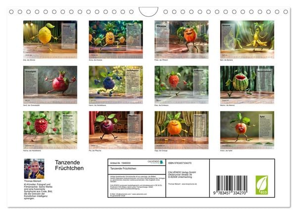 Produktbild: Tanzende Fr&uuml;chtchen (Wandkalender 2026 DIN A4 quer), CALVENDO Monatskalender