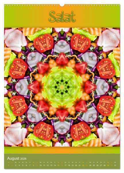 Produktbild: Kulinarische Mandalas (Wandkalender 2026 DIN A2 hoch), CALVENDO Monatskalender