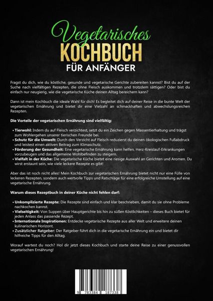 Produktbild: Vegetarisches Kochbuch f&uuml;r Anf&auml;nger