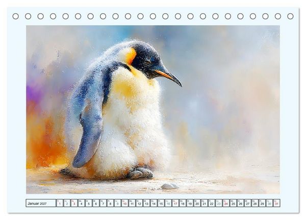 Produktbild: Pinguine. Momente im ewigen Eis (Tischkalender 2027 DIN A5 quer), CALVENDO Monatskalender