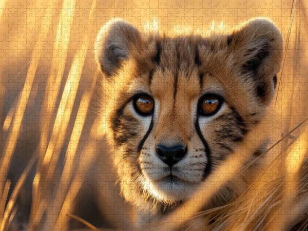 Produktbild: CALVENDO Puzzle Ein neugieriger Raubk&auml;tzchenblick | 1000 Teile Lege-Gr&ouml;&szlig;e 64x48cm Foto-Puzzle f&uuml;r gl&uuml;ckliche Stunden