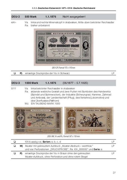 Produktbild: Die deutschen Banknoten ab 1871