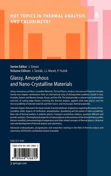 Produktbild: Glassy, Amorphous and Nano-Crystalline Materials