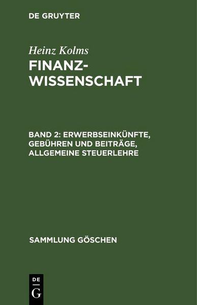 Produktbild: Erwerbseink&uuml;nfte, Geb&uuml;hren und Beitr&auml;ge, Allgemeine Steuerlehre