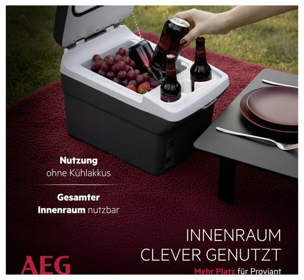 Produktbild: AEG Bordbar BK16 K&uuml;hlbox & Heizbox Thermoelektrisch 12 V/DC Grau 16 l <Max/> 20 &deg;C unter Umgebungstemperatur