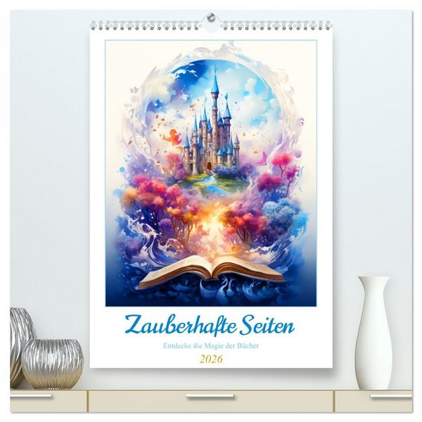 Produktbild: Zauberhafte Seiten - Entdecke die Magie der B&uuml;cher (hochwertiger Premium Wandkalender 2026 DIN A2 hoch), Kunstdruck in Hochglanz