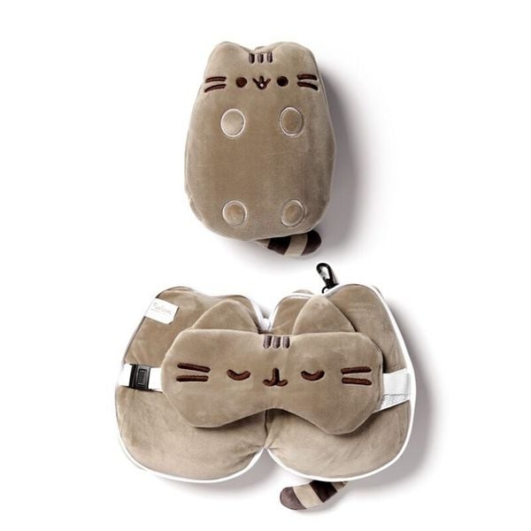 Produktbild: Relaxeazzz Pl&uuml;sch Pusheen Katze Reisekissen & Schlafmaske