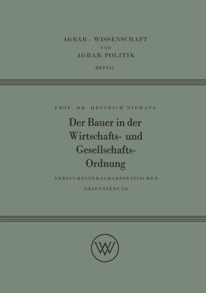 Produktbild: Der Bauer in der Wirtschafts- und Gesellschaftsordnung