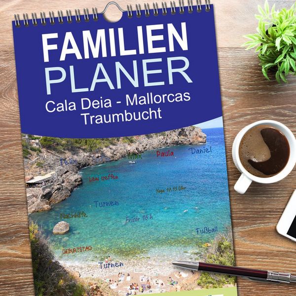 Produktbild: Familienplaner 2026 - Cala Deia - Mallorcas Traumbucht mit 5 Spalten (Wandkalender, 21 x 45 cm) CALVENDO