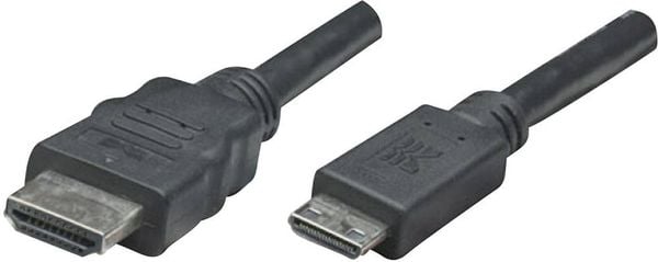 Manhattan HDMI Anschlusskabel HDMI-A Stecker, HDMI-Mini-C Stecker 1.80 m Schwarz 304955-CG 4K UHD HDMI-Kabel