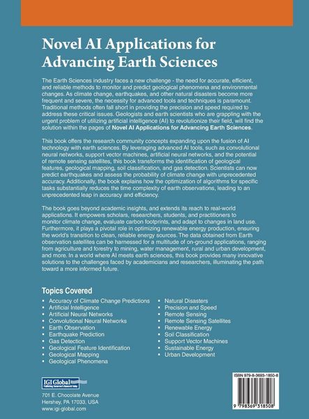Produktbild: Novel AI Applications for Advancing Earth Sciences