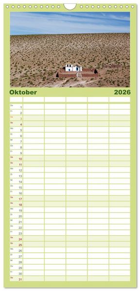 Produktbild: Familienplaner 2026 - Magie dieses S&uuml;damerikanischen Landes, Chile mit 5 Spalten (Wandkalender, 21 x 45 cm) CALVENDO