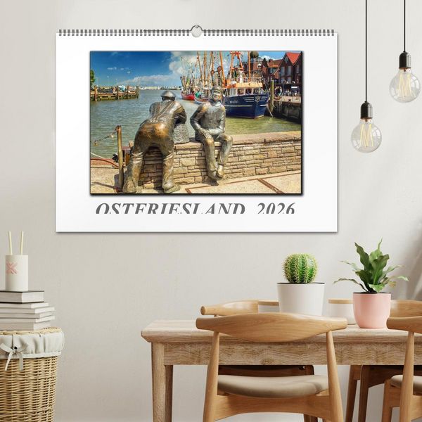 Produktbild: Ostfriesland - die bezaubernden alten H&auml;fen (Wandkalender 2026 DIN A2 quer), CALVENDO Monatskalender